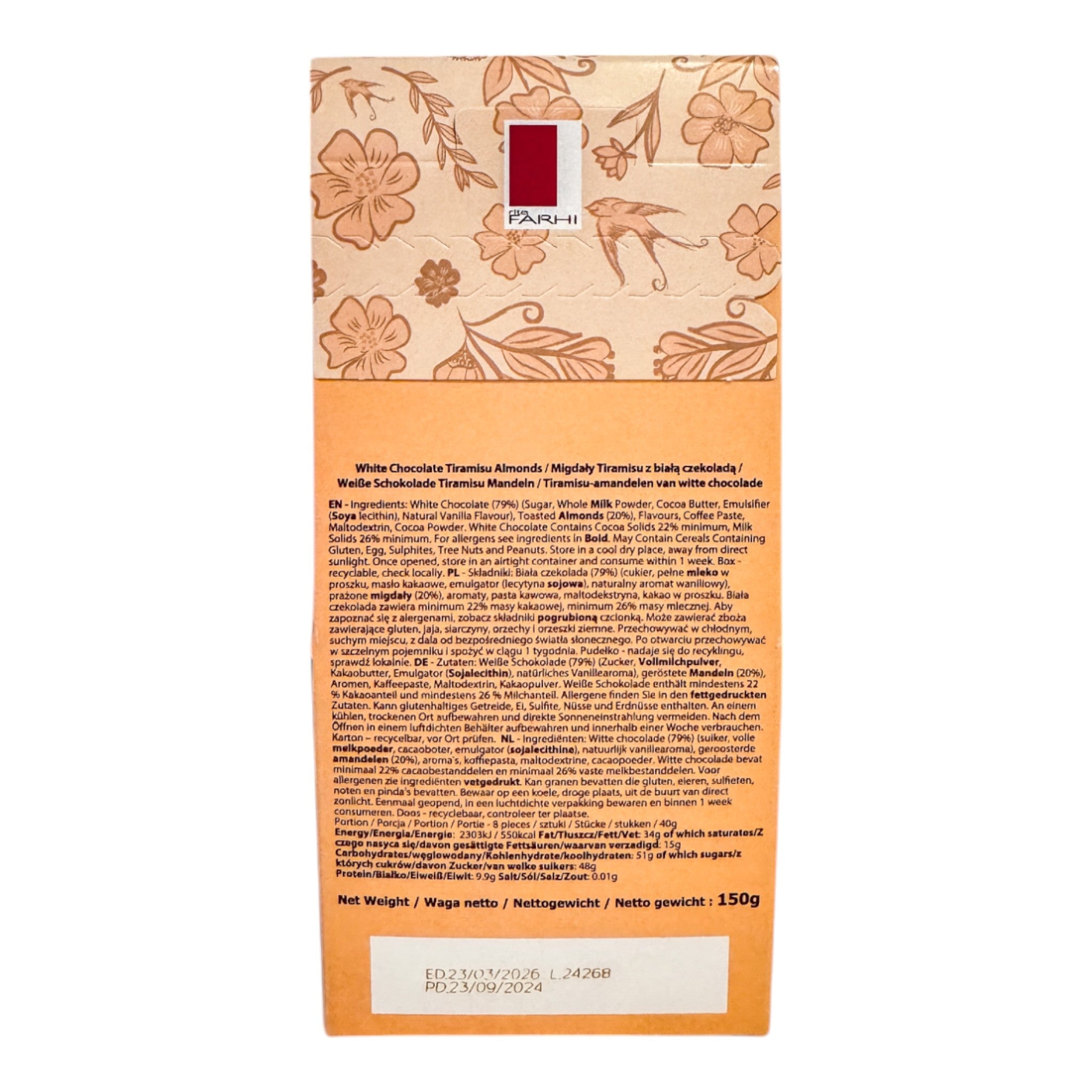 White Chocolate Tiramisu Almonds, Palm Oil Free, 150g-2