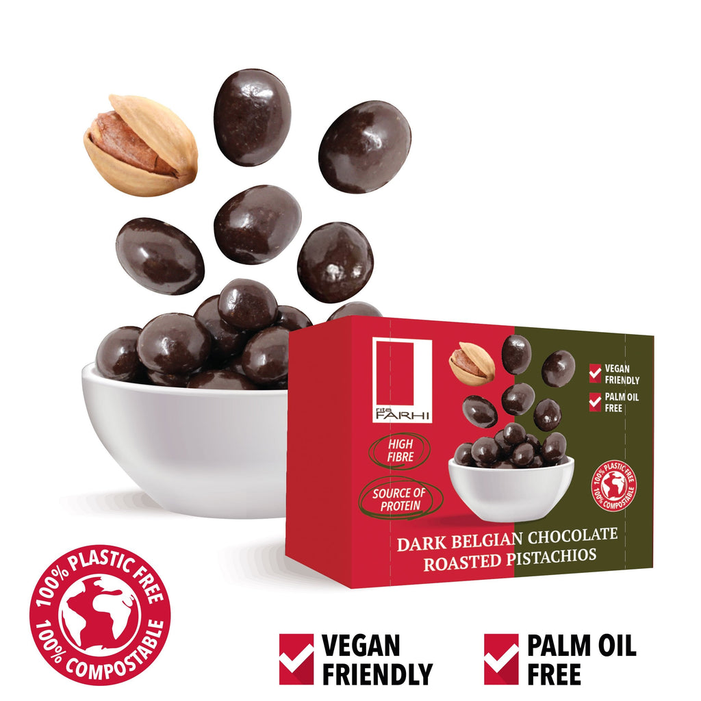 Dark Chocolate Coated Pistachios (Pack of 10 x 55g)-0