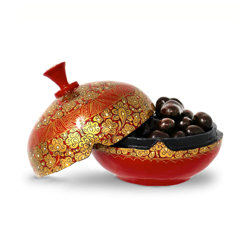 Handmade Bonbonnière filled with Dark Chocolate Coated Ginger, Palm Oil Free, 130g-0