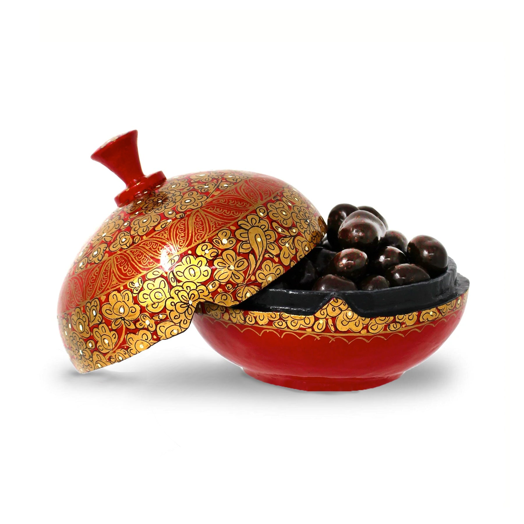 Handmade Bonbonnière filled with Dark Chocolate Coated Ginger, Palm Oil Free, 130g-0