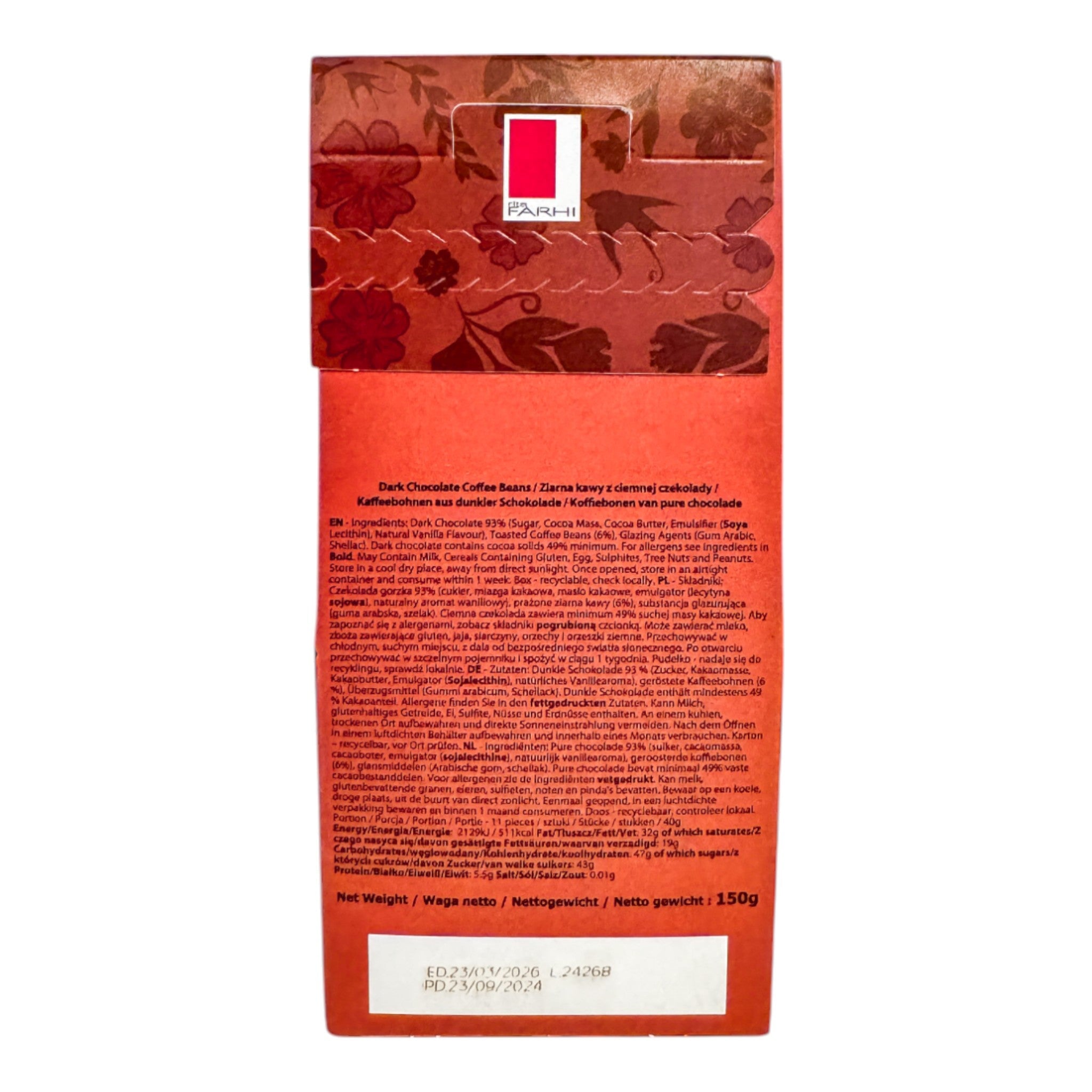 Dark Chocolate Coffee Beans, Palm Oil Free, 150g-2