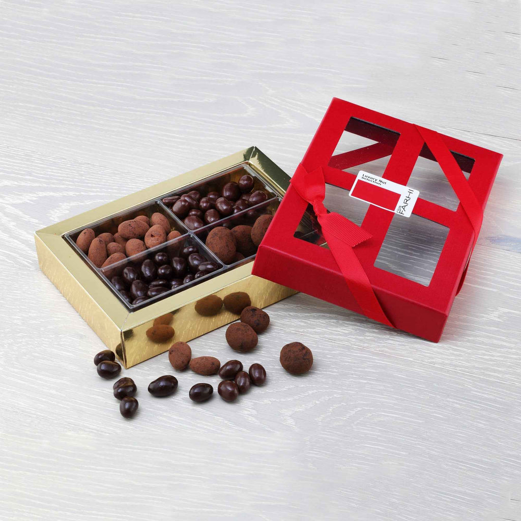 Assorted Chocolate Covered Mixed Nut Luxury Gift Box, 390g
