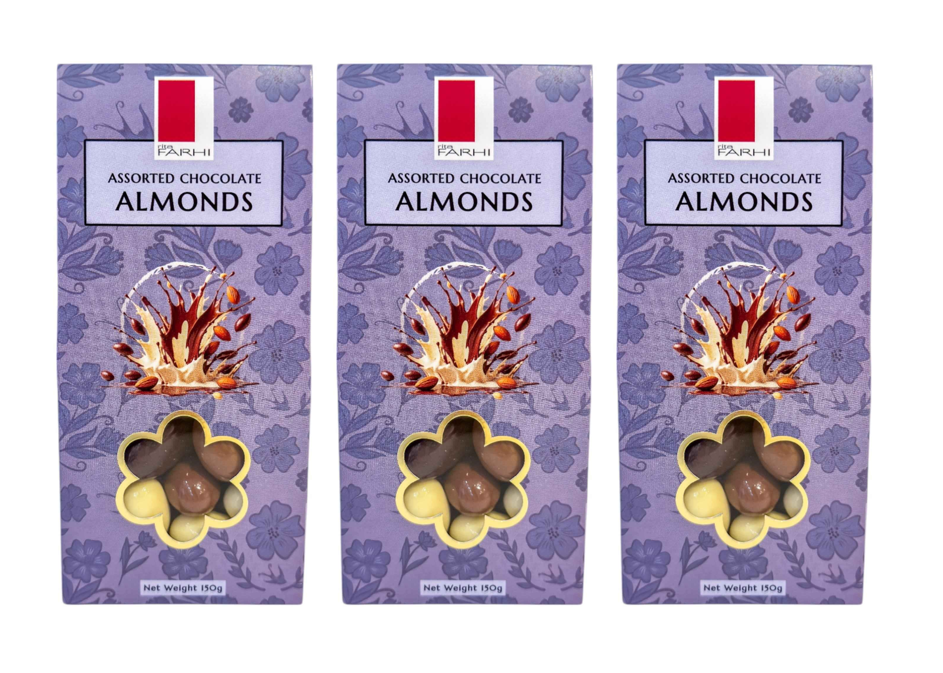 Assorted Chocolate Almonds, Palm Oil Free, 150g (Pack of 3)
