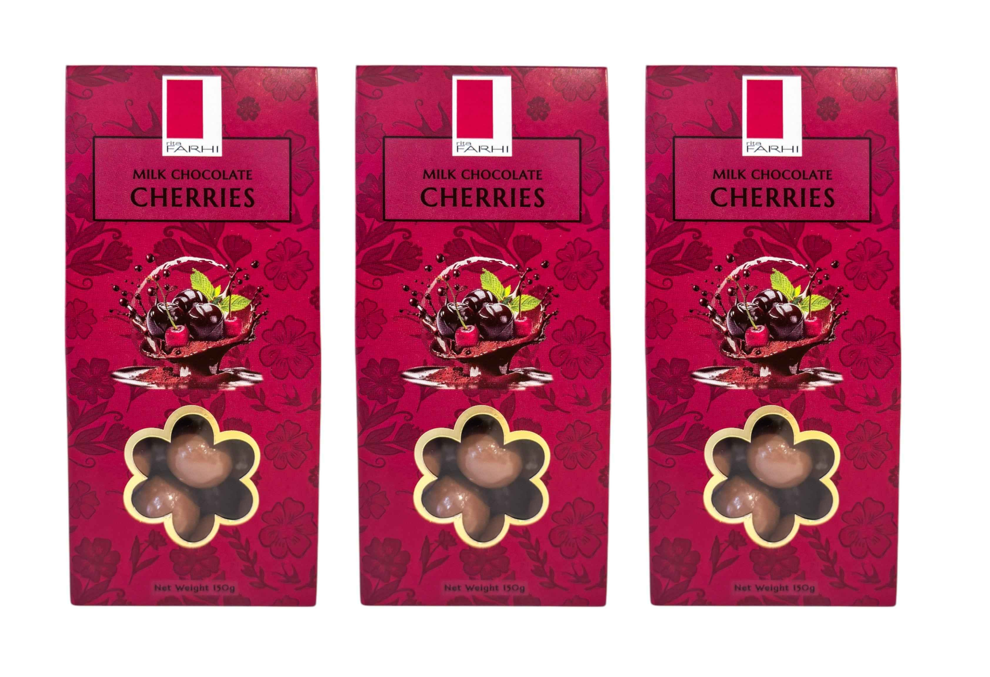 Milk Chocolate Cherries, Palm Oil Free, 150g (Pack of 3)