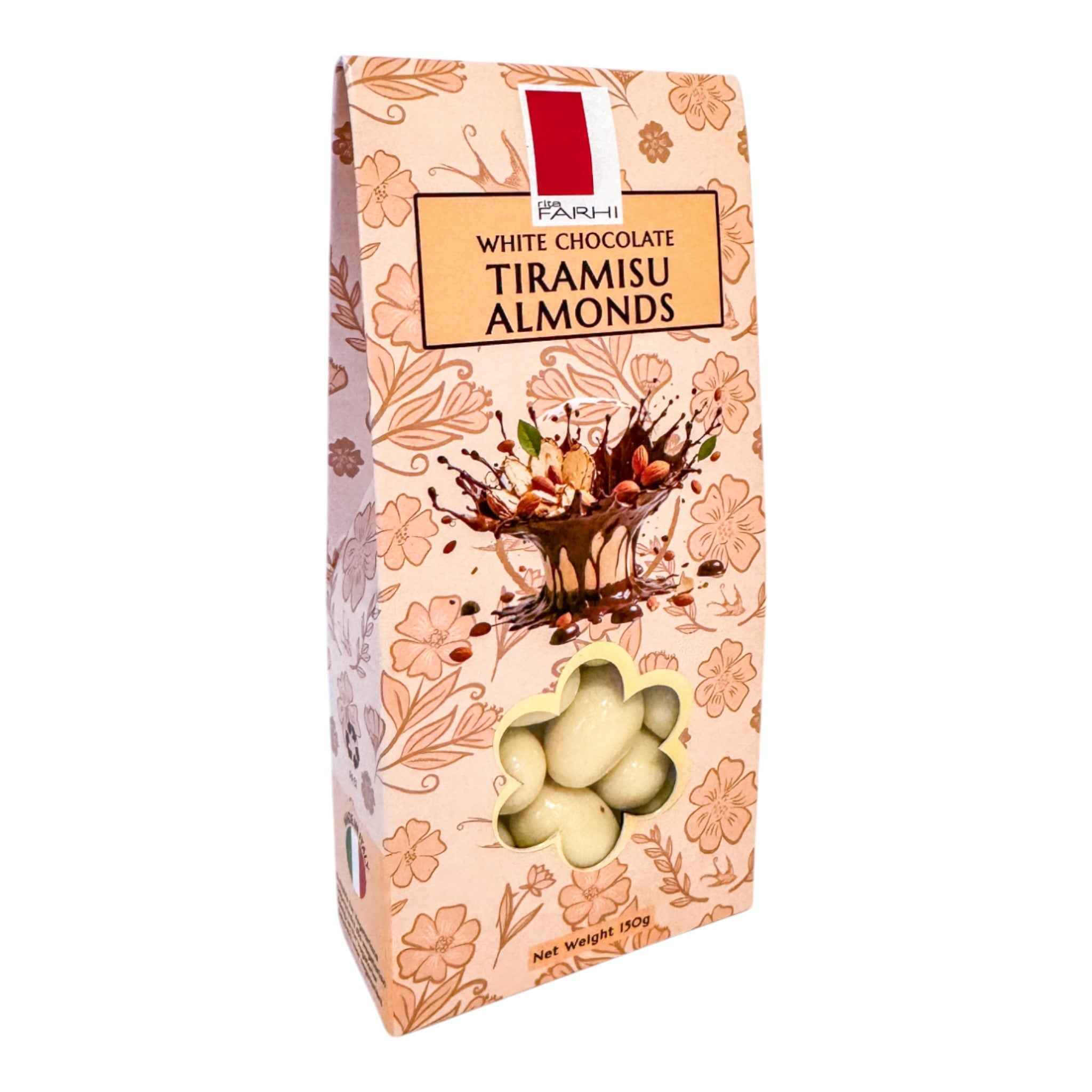 White Chocolate Tiramisu Almonds, Palm Oil Free, 150g (Pack of 3)