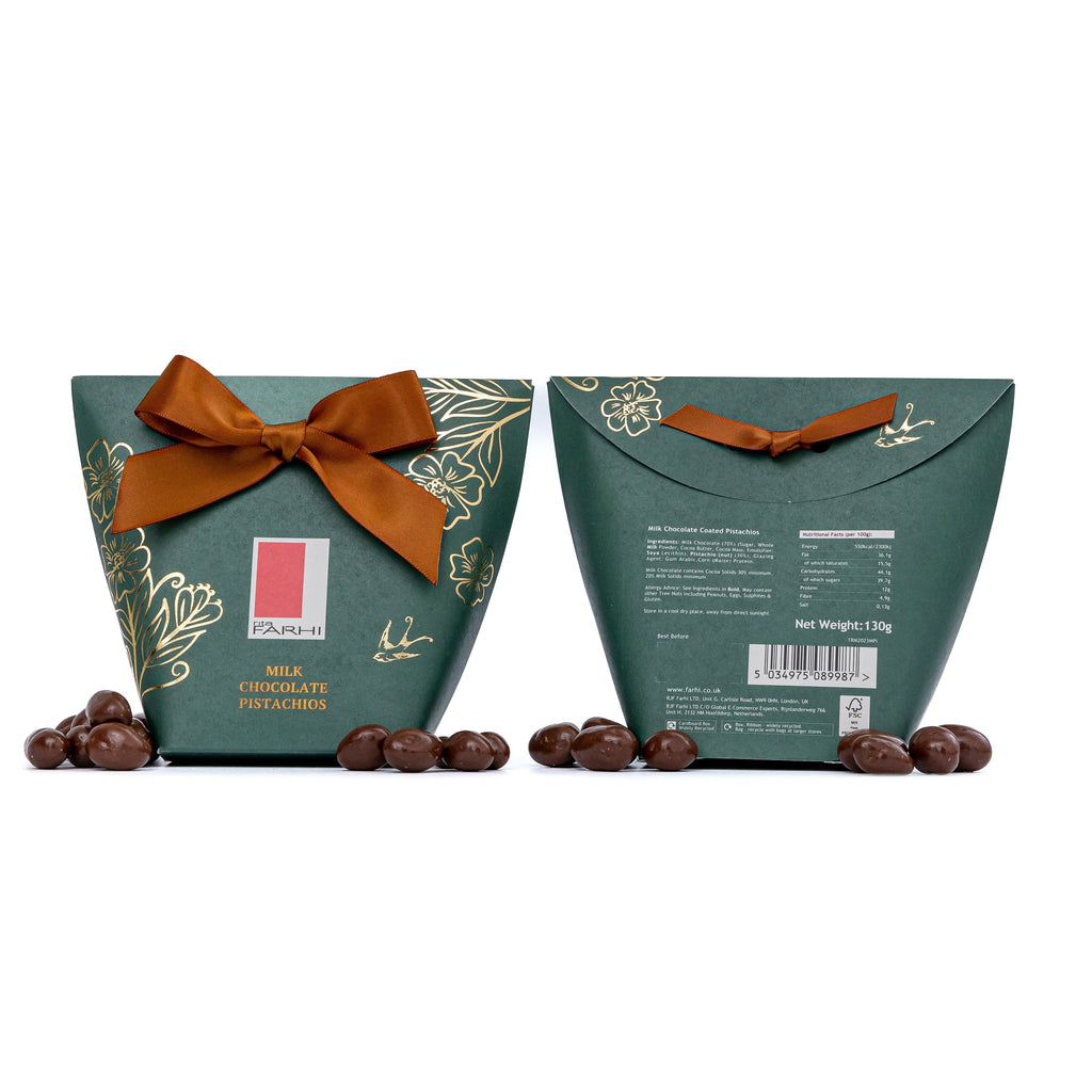 Milk Chocolate Pistachios in Bow Box, 130g-2