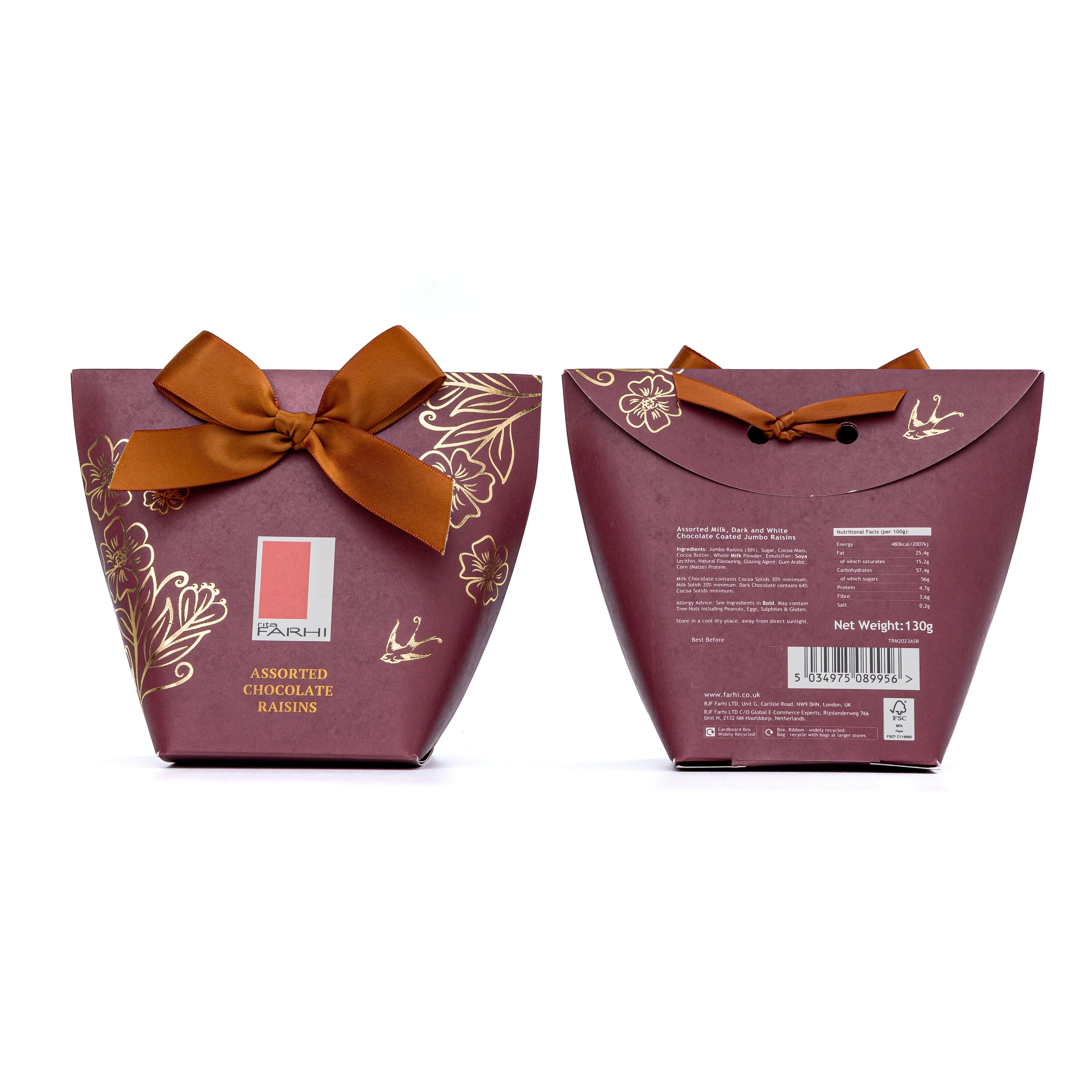 Assorted Chocolate Raisins in Bow Box, 130g-1