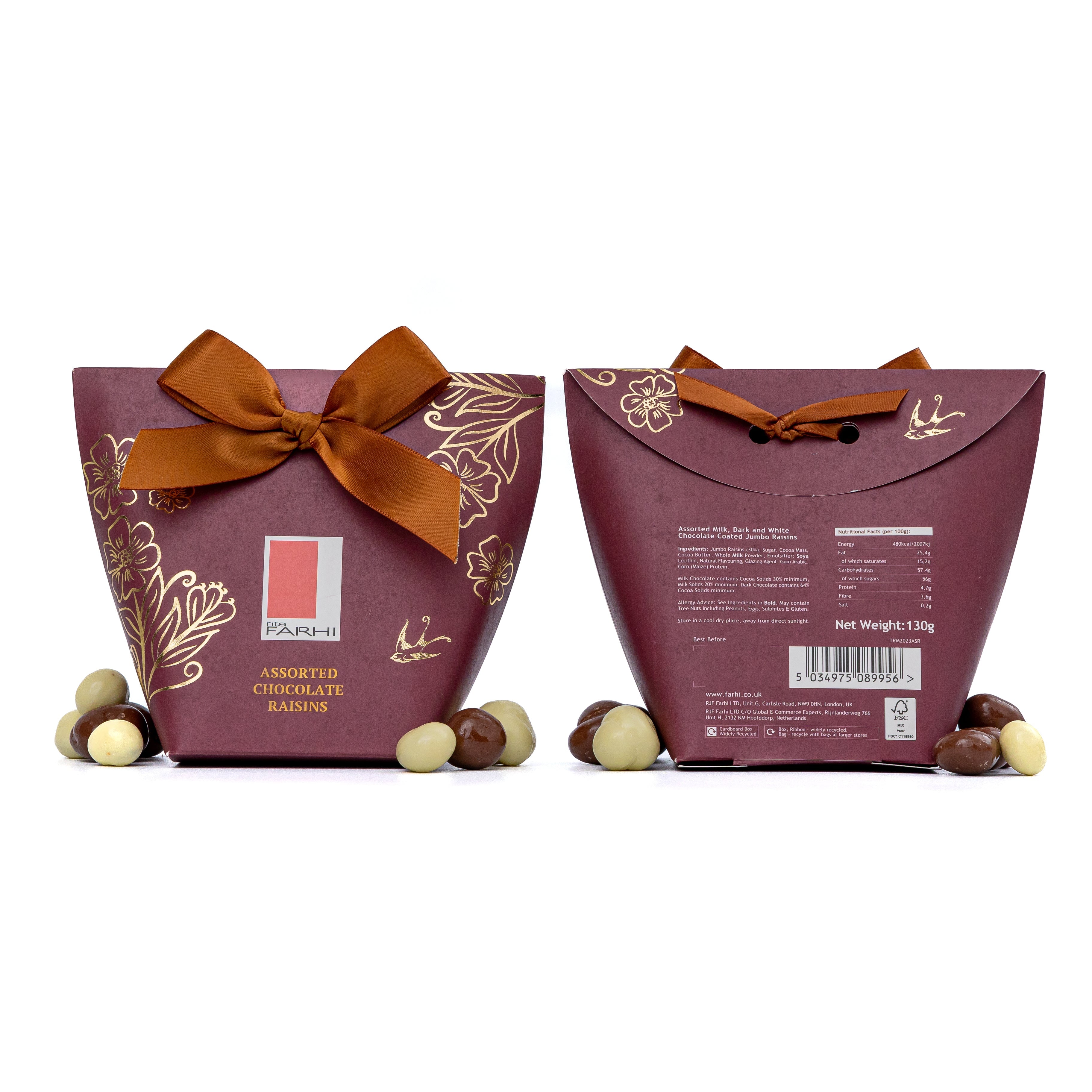 Assorted Chocolate Raisins in Bow Box, 130g-2