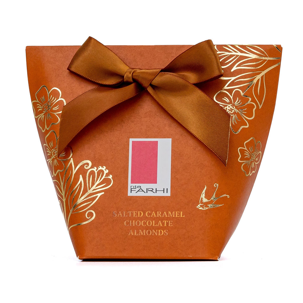 Salted Caramel Chocolate Almonds in Bow Box, 130g-0