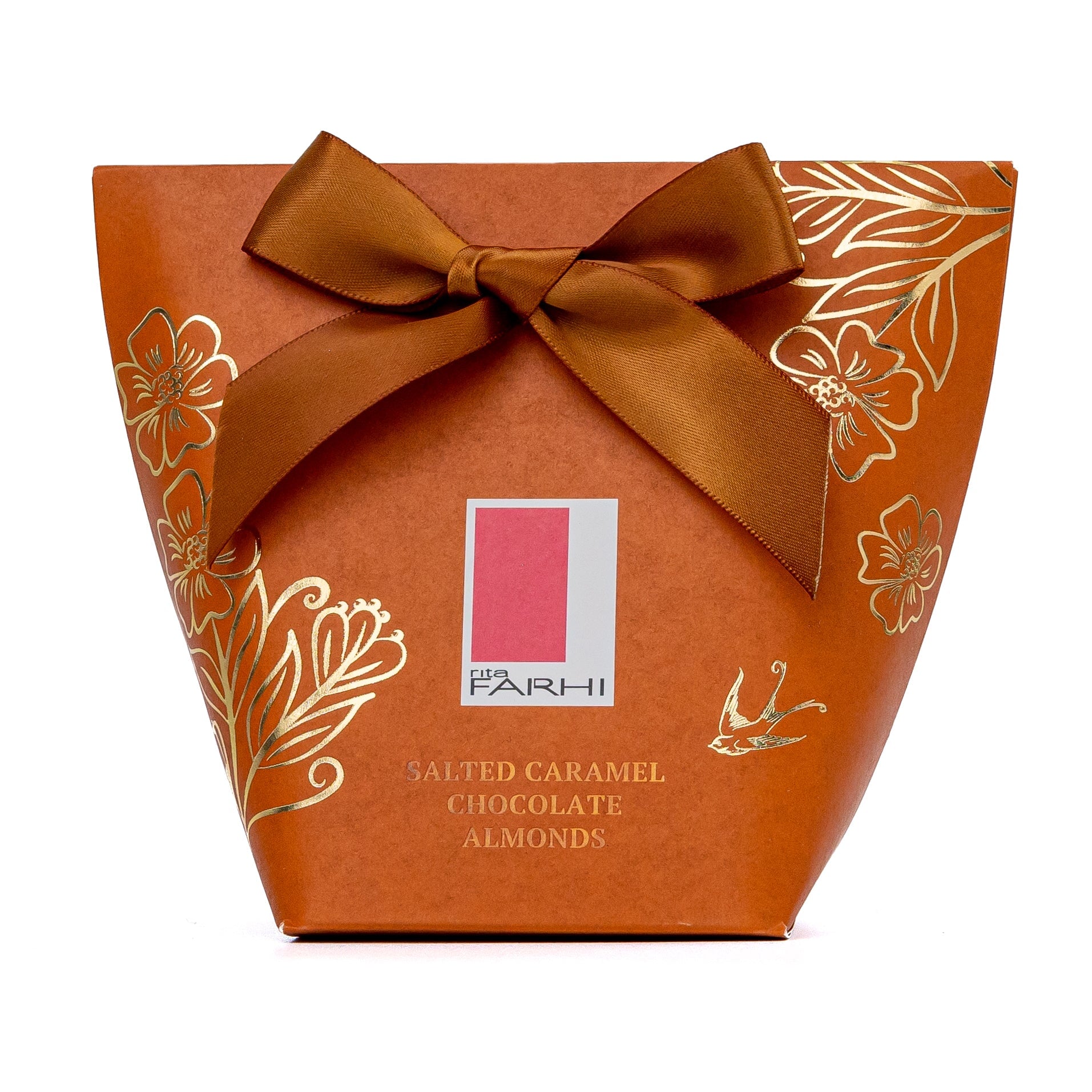 Salted Caramel Chocolate Almonds in Bow Box, 130g-0