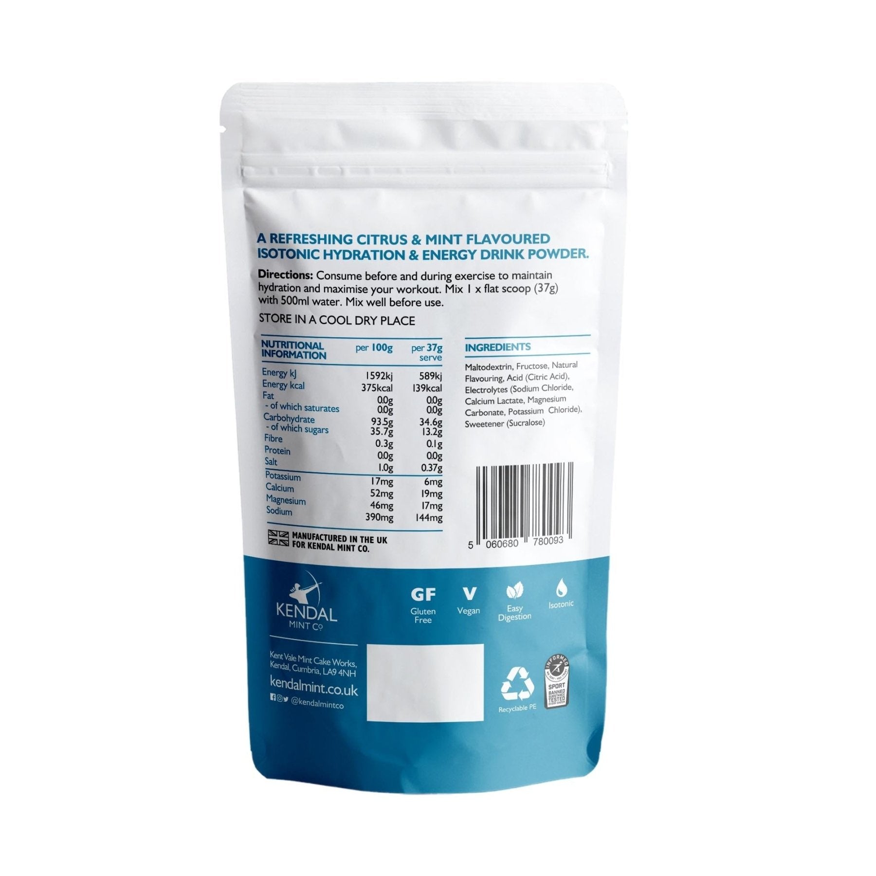 KMC ISO MIX Isotonic Hydration Recyclable Pouch 1kg - 27 Serves-3